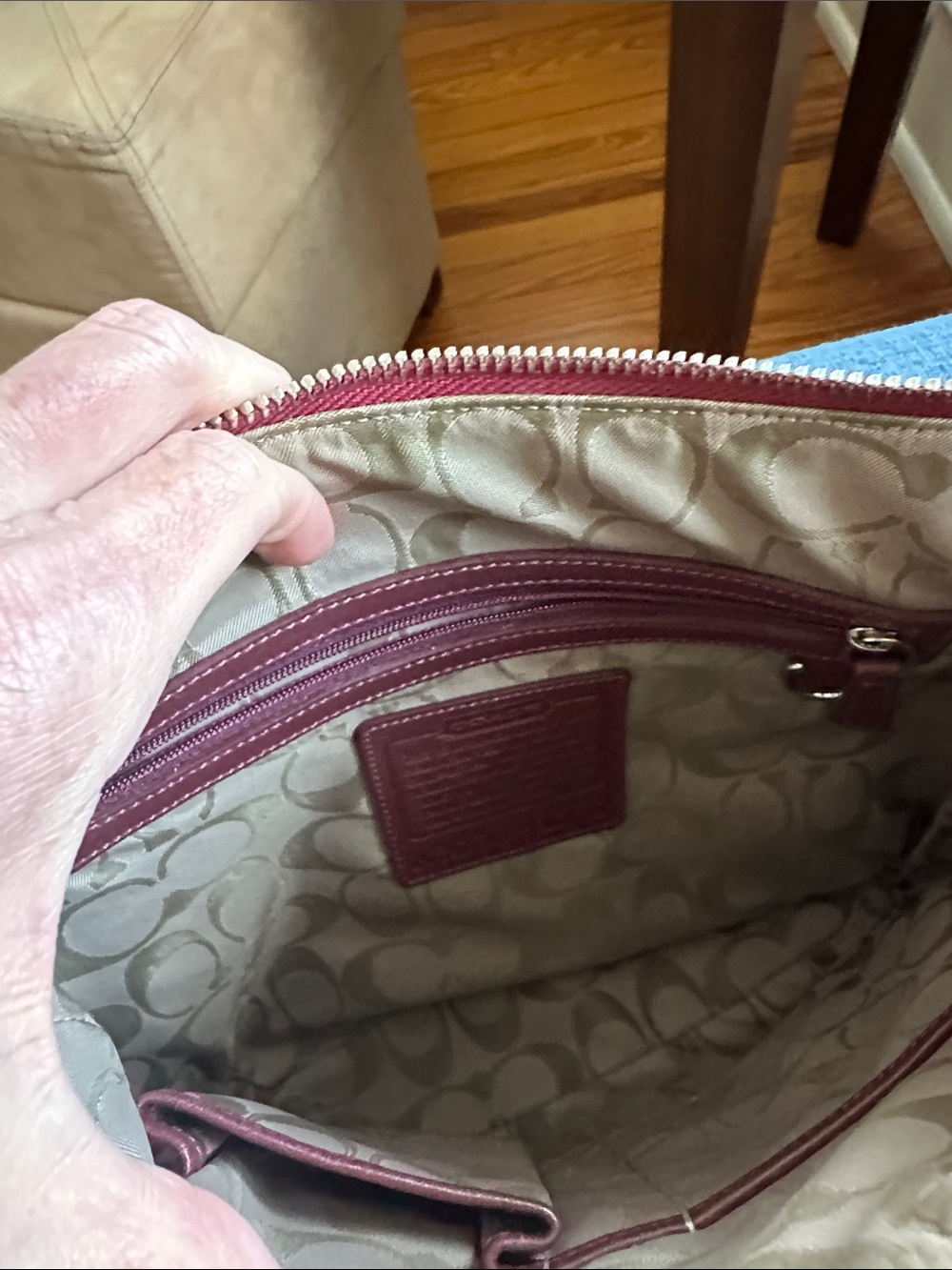 Coach Red Leather Crossbody Shoulder Bag - Picture 11 of 14